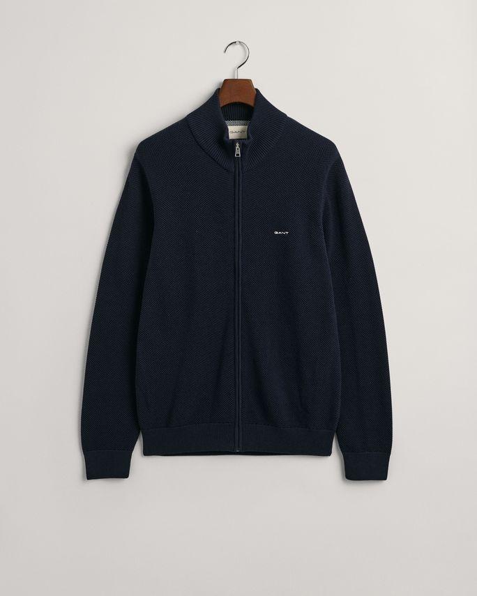 Bomulds Pique Lynlås Cardigan