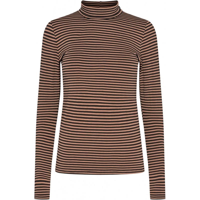 Liberte Talia Bluse til Dame - Sand/Sort Stribet