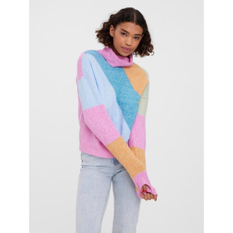 Vero Moda Dame Strik Vmdoffy - Cyclamen W Nugget  Reseda  Caneel Bay  Blue Be