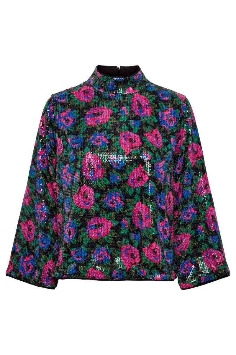 Yas - Bluse - Yas Livo 78 Sequin Top S - Black