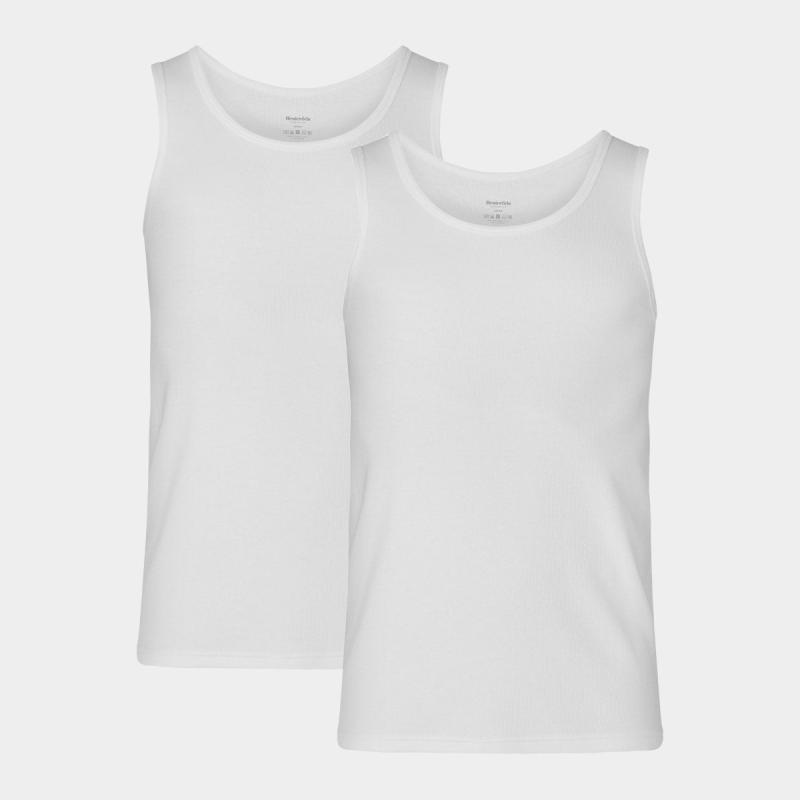2 Hvide Bambus Tank Tops Fra Resteroeds Xxl