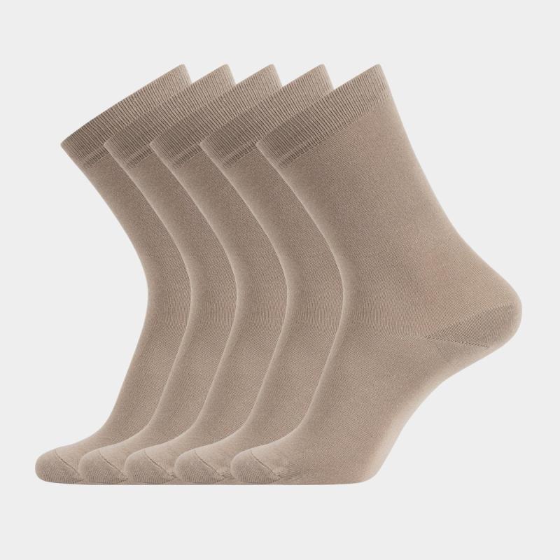 5 Par Beige Strømper I Bambus Fra Resteroeds