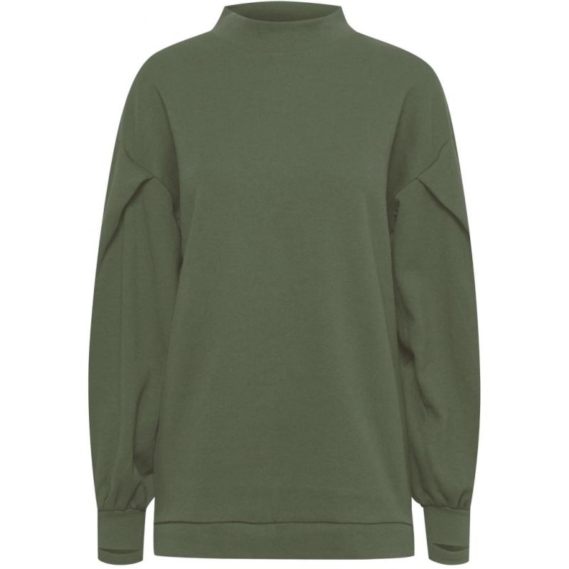 Ichi Sweatshirt til kvinder - Mørk Lichen Grøn