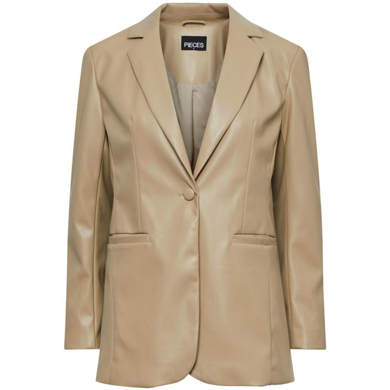 Pieces PU Blazer Pcnicole - Hvid Peber