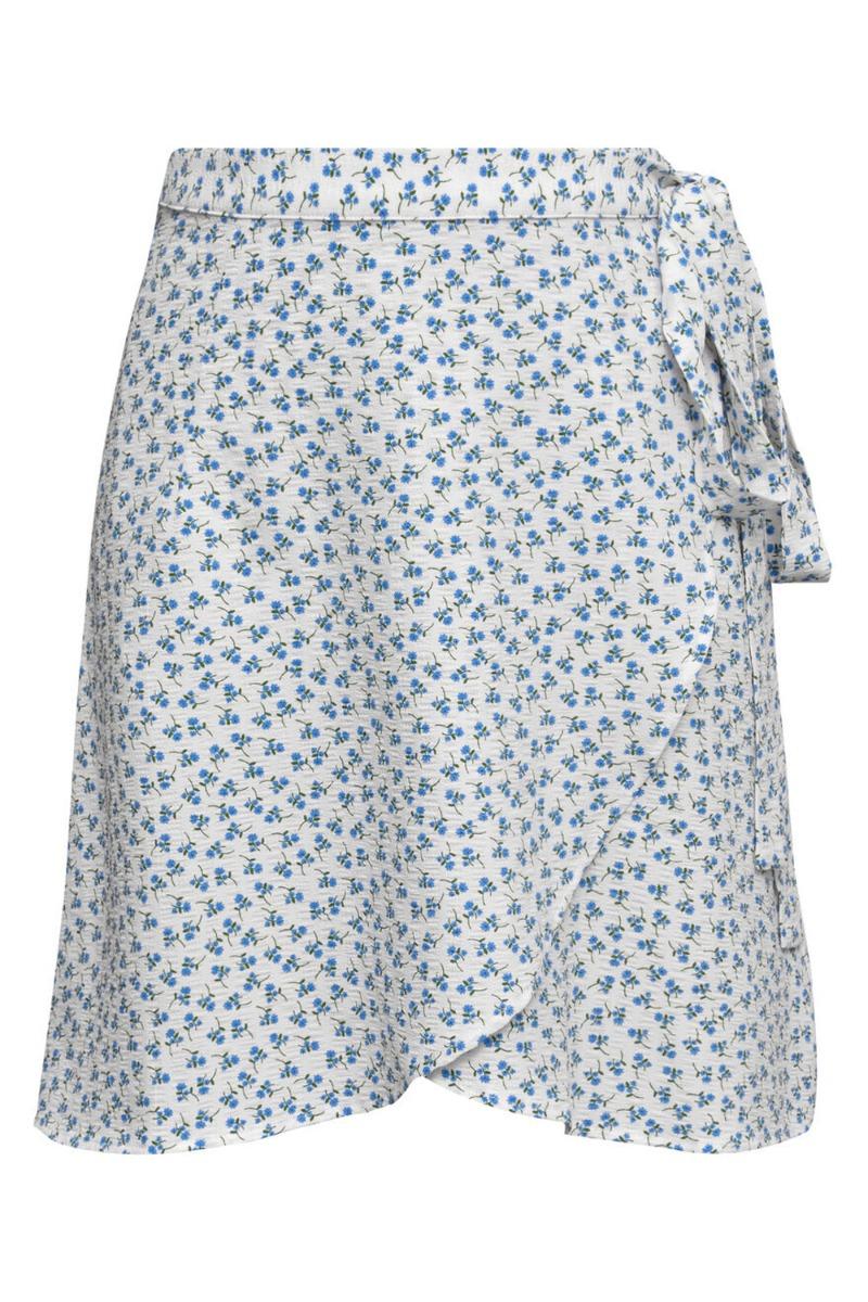 A-view - Peony Kort Wrap Nederdel - Hvidblå