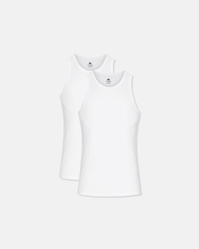 2-pak Tanktop i Bambusviskose Hvid