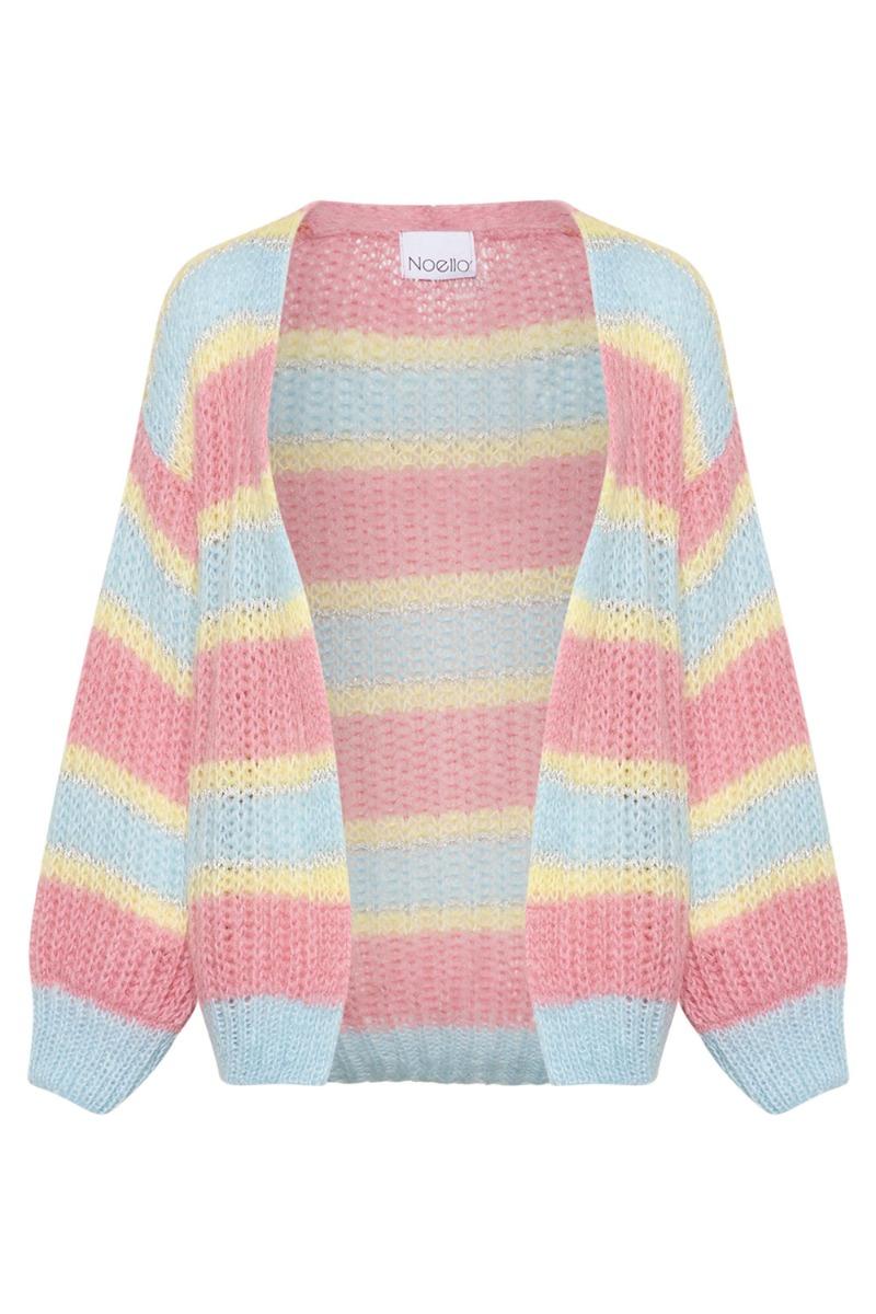 Noella - Cardigan - Pacific Strik - Lys Blå/Rosa Mix