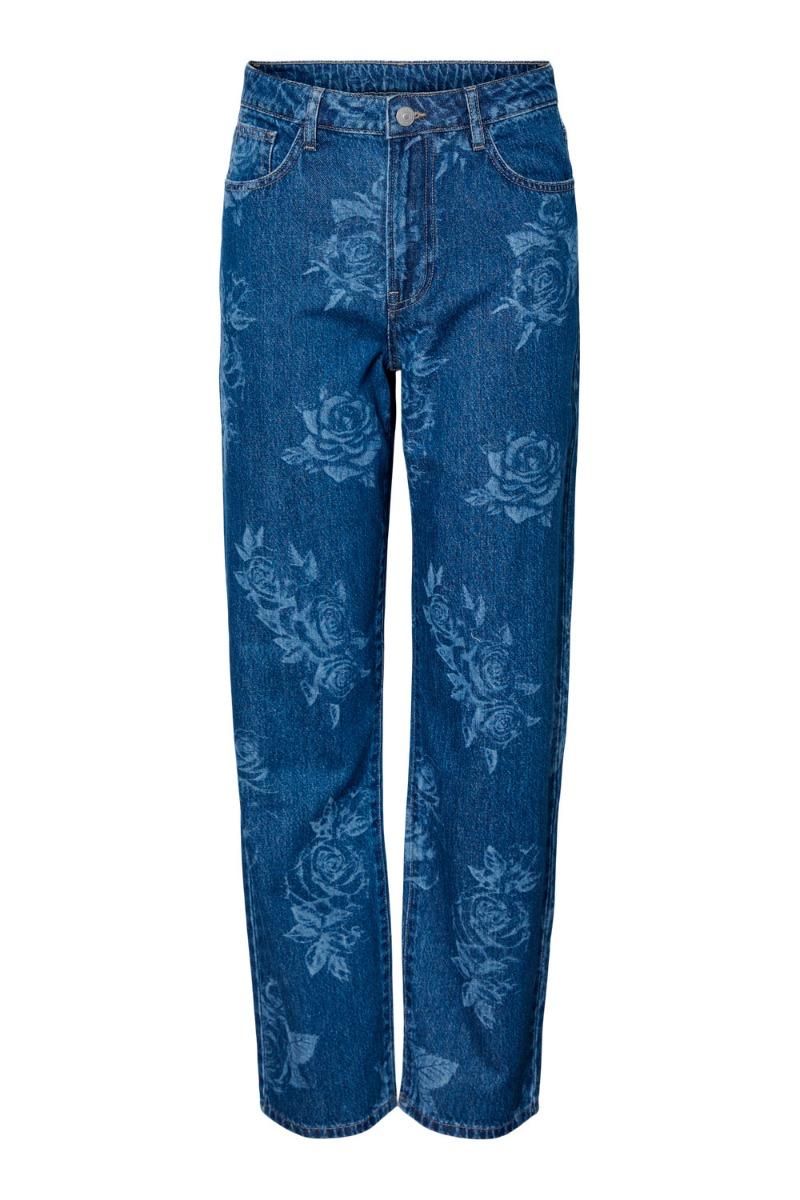 Pieces - Pc Flora Hw Denim Bukser - Mørkeblå Jeans