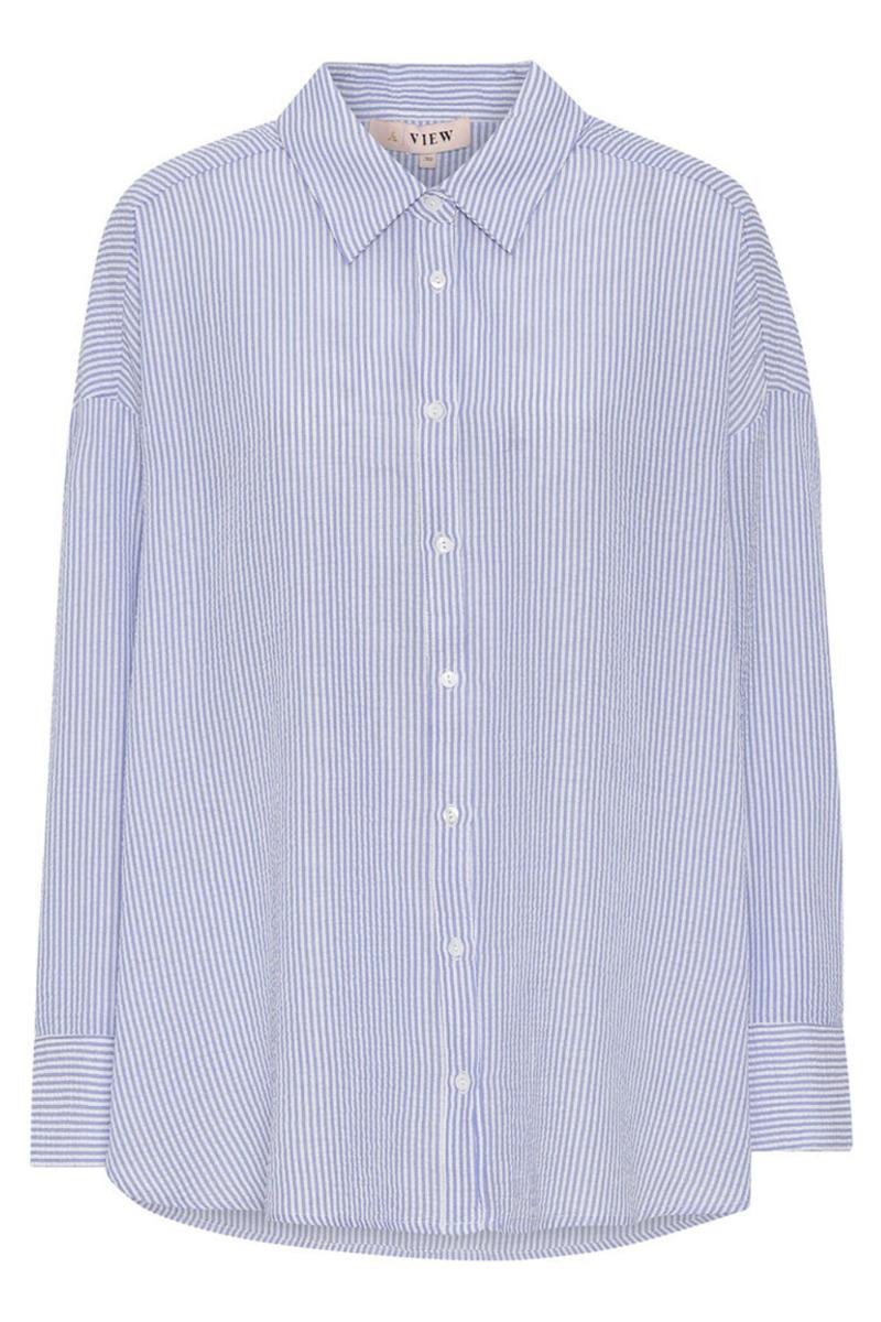 A-view - Skjorte - Sonja Shirt - 112 - Bluewhite Stribe
